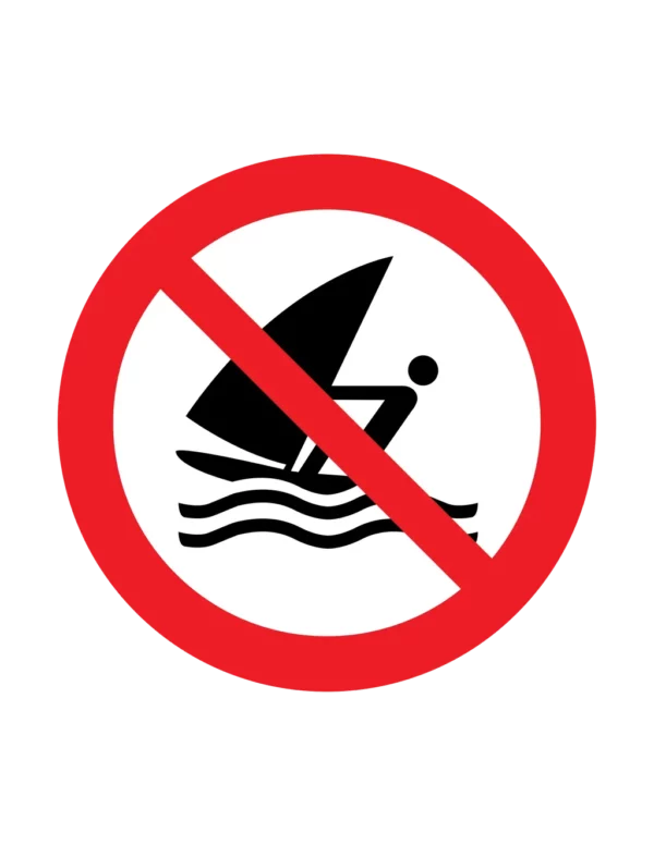Panneau interdiction P054 – windsurf interdit | picto sécurité suisse