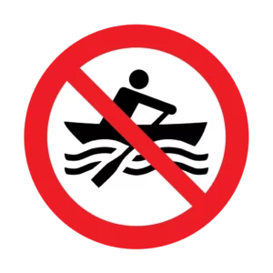 Panneau interdiction P055 – embarcation manuelle interdite | picto sécurité suisse