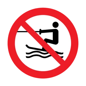 Panneau interdiction P058 – activite aqua tractee interdite | picto sécurité suisse