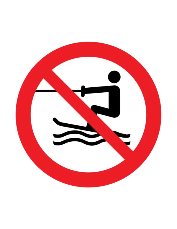 Panneau interdiction P058 – activite aqua tractee interdite | picto sécurité suisse