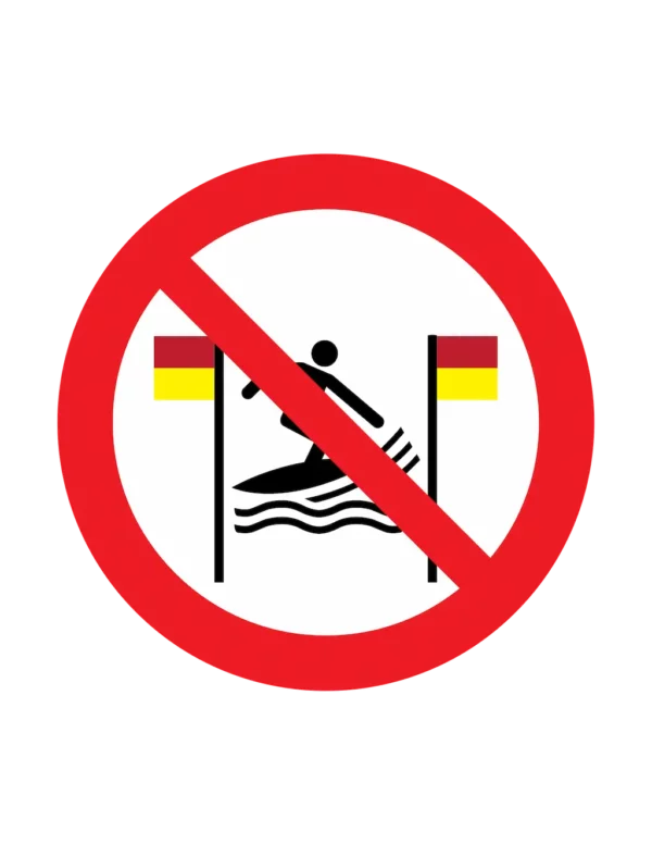 Panneau interdiction P064 – surf entre drapeaux interdit | sécurité plage
