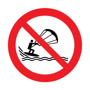 Panneau interdiction P065 – kitesurf interdit | picto sécurité suisse