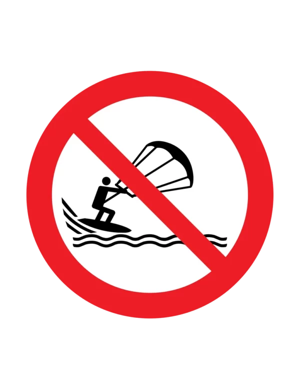 Panneau interdiction P065 – kitesurf interdit | picto sécurité suisse