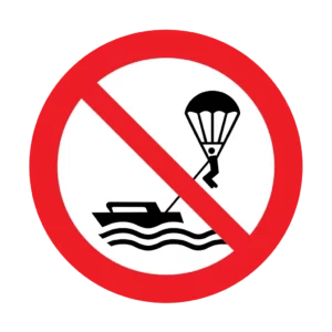 Panneau interdiction P066 – parachute ascensionnel interdit | picto sécurité suisse