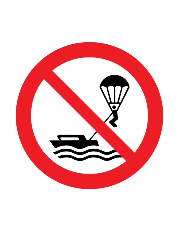 Panneau interdiction P066 – parachute ascensionnel interdit | picto sécurité suisse