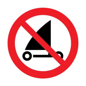 Panneau interdiction P067 – char a voile interdit | picto sécurité suisse