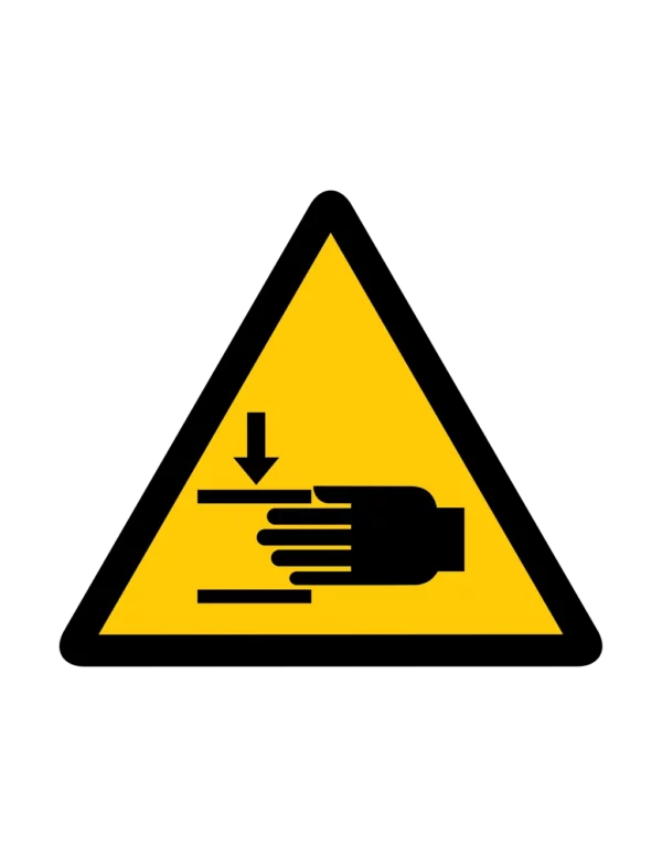 Sticker danger W022 – pictogramme element tranchant main | signalétique avertissement, zone à risque