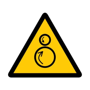 Sticker danger W023 – pictogramme substance corrosive | signalétique avertissement, zone à risque