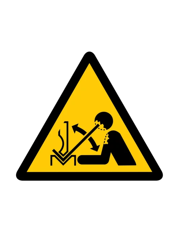 Sticker danger W030 – pictogramme ecrasement main presse | signalétique avertissement, zone à risque
