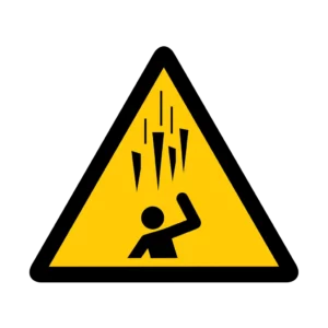 Sticker danger W037 – pictogramme blessure engin teleguide | signalétique avertissement, zone à risque