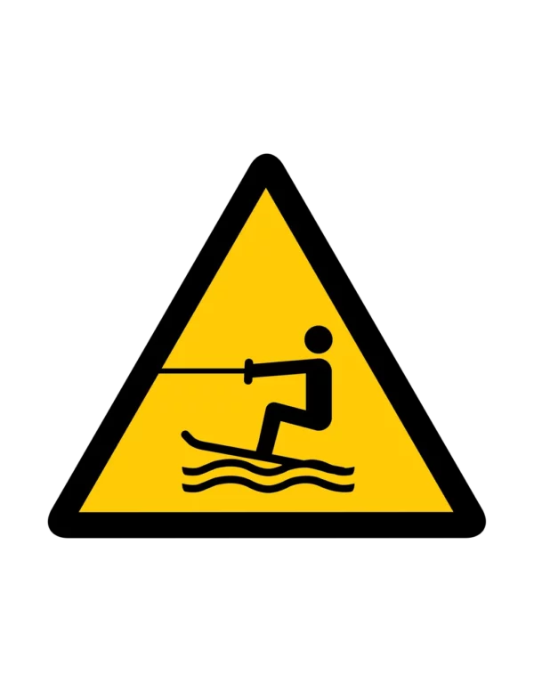 Sticker danger W043 – pictogramme glace mince | signalétique avertissement, zone à risque