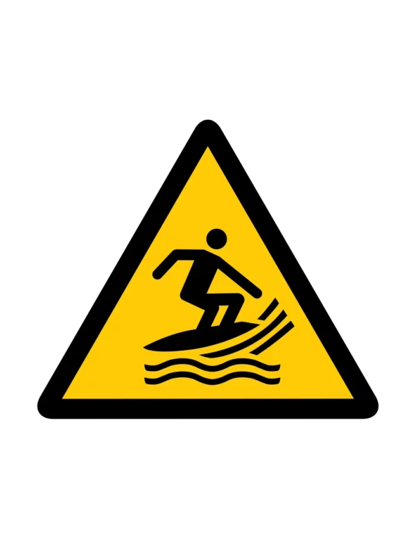 Sticker danger W044 – pictogramme rampe mise a leau | signalétique avertissement, zone à risque