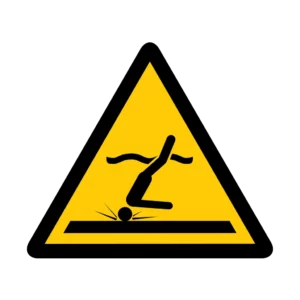 Sticker danger W046 – pictogramme zone surf | signalétique avertissement, zone à risque