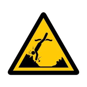 Sticker danger W047 – pictogramme eau profonde | signalétique avertissement, zone à risque