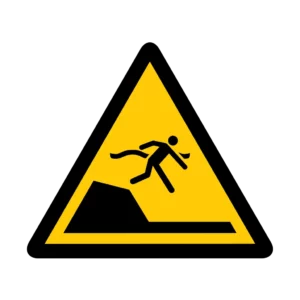 Sticker danger W048 – pictogramme eau peu profonde | signalétique avertissement, zone à risque