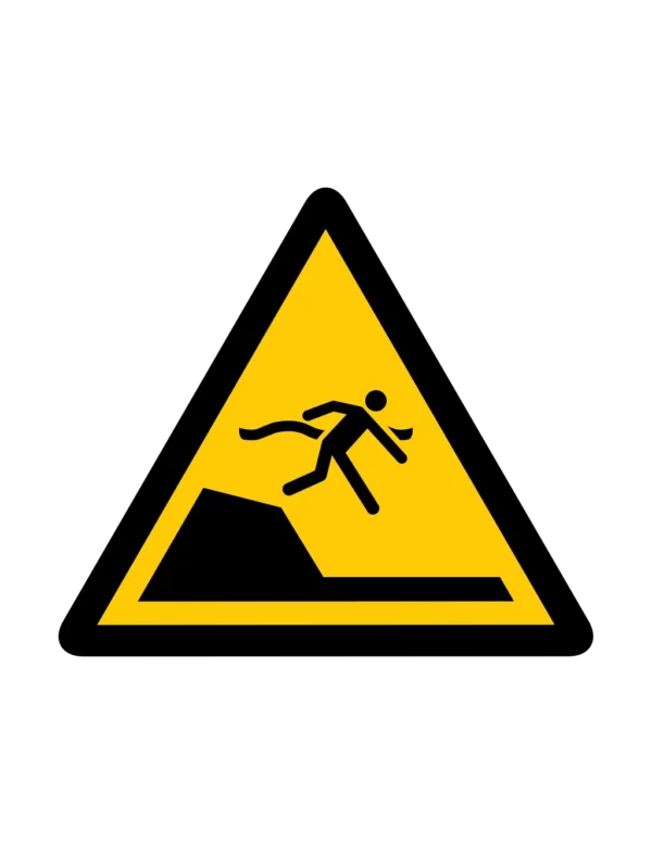 Sticker danger W048 – pictogramme eau peu profonde | signalétique avertissement, zone à risque