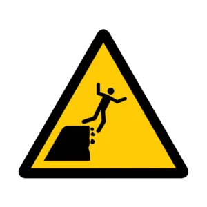 Sticker danger W050 – pictogramme chute soudaine piscine | signalétique avertissement, zone à risque