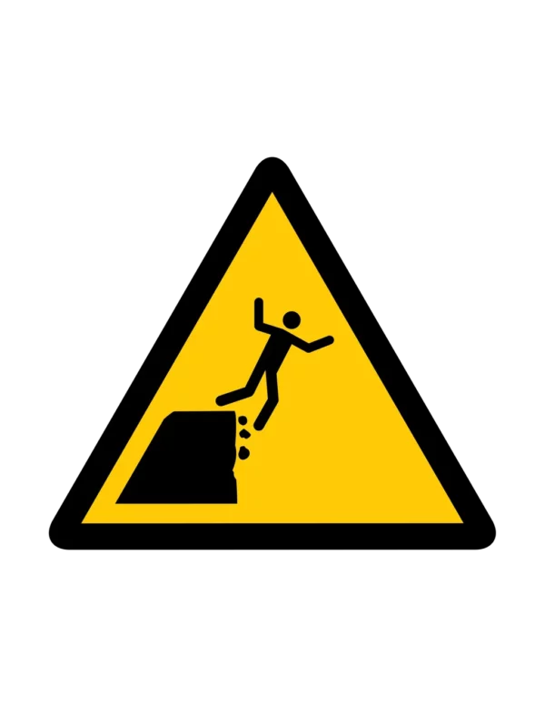 Sticker danger W050 – pictogramme chute soudaine piscine | signalétique avertissement, zone à risque