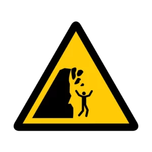 Sticker danger W051 – pictogramme absence garde corps | signalétique avertissement, zone à risque