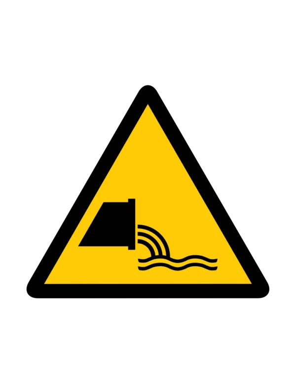 Sticker danger W053 – pictogramme falaise instable | signalétique avertissement, zone à risque