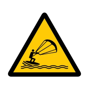 Sticker danger W060 – pictogramme marees entrantes | signalétique avertissement, zone à risque