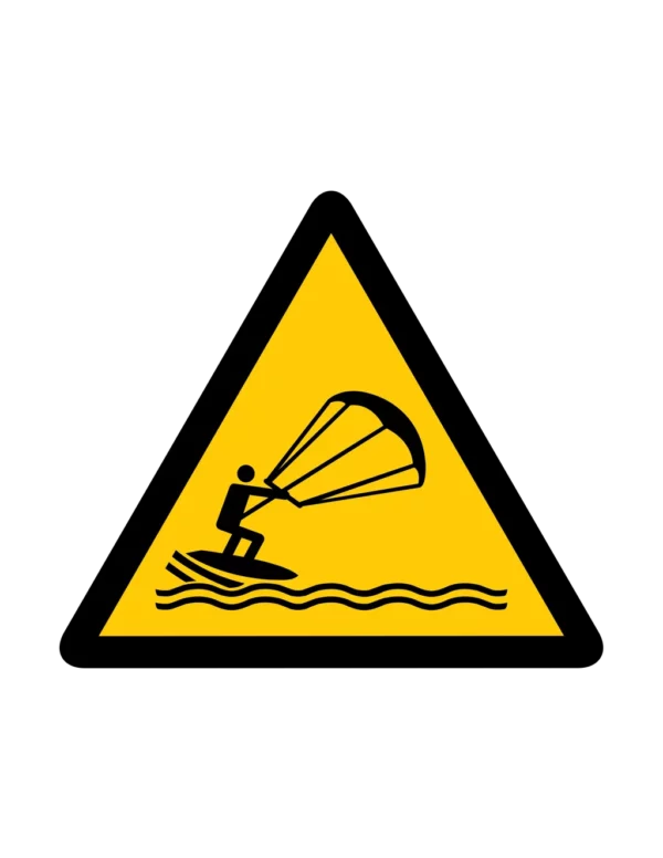 Sticker danger W060 – pictogramme marees entrantes | signalétique avertissement, zone à risque