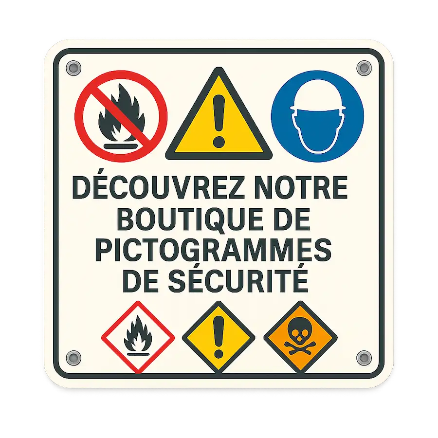 Panneau pictogrammes sécurité ISO 7010 GHS – Boutique FTMPUB.ch