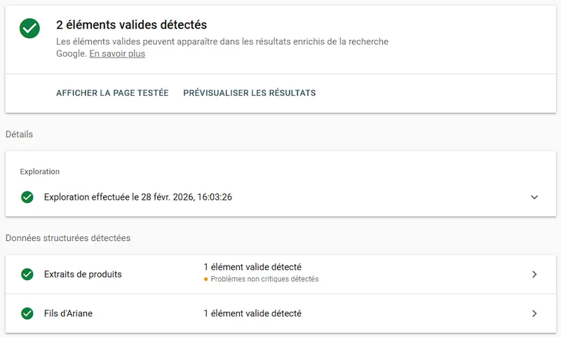 Test Google Rich Results — extraits produits et fil d'Ariane validés pour pictogramme-securite.ch