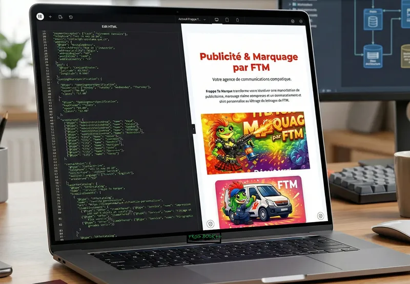 Présentation du schéma JSON-LD LocalBusiness de frappetamarque.ch