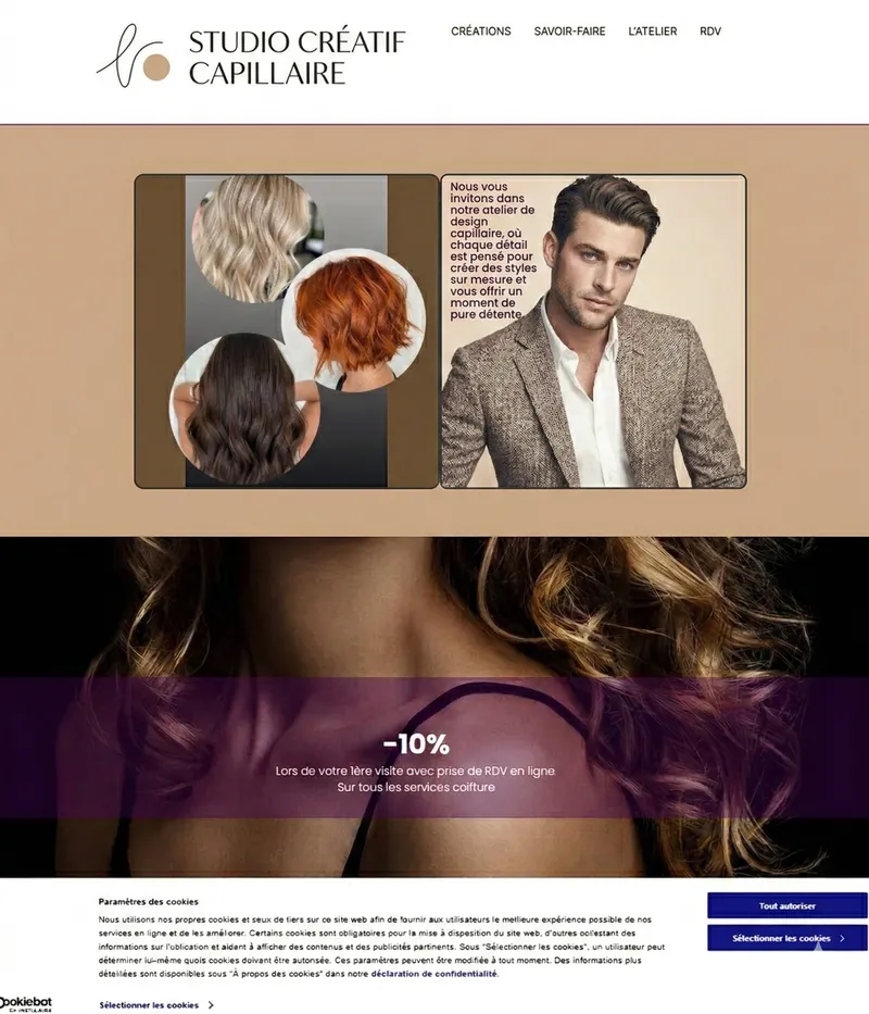 Site internet salon de coiffure réalisé par local.ch