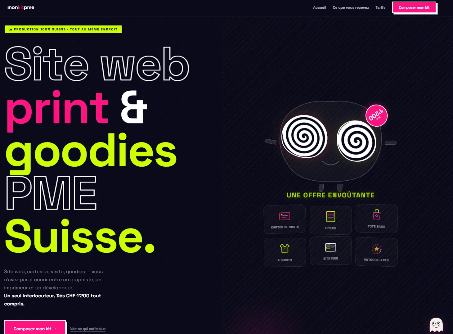 Site internet entrepreneur monkitpme.ch — kit lancement Suisse romande